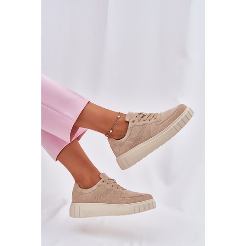 EVENTO Suede Platform Sneakers Beige Rilwena Cijene