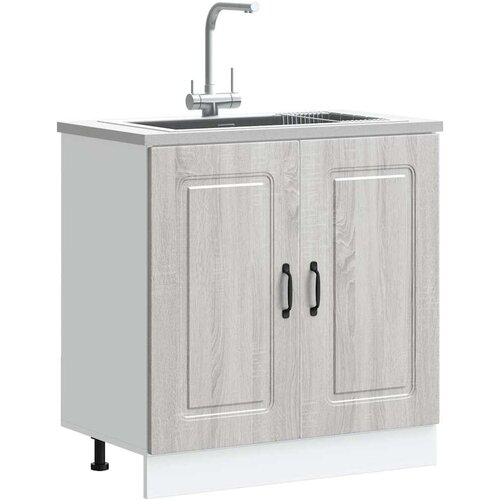 vidaXL Osnovna omarica za umivalnik Kalmar siva sonoma 80x46x81,5 cm Cene