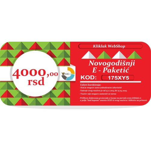  Novogodišnji E-Paketić Vaučer - 4000 din Cene