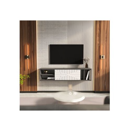 Hanah home tv polica teo floating anthracite white Cene