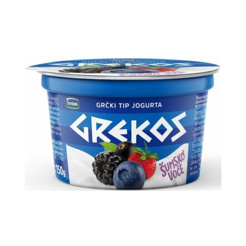 Mlekara Subotica Grekos grčki tip jogurta sa šumskim voćem 150g čaša Slike