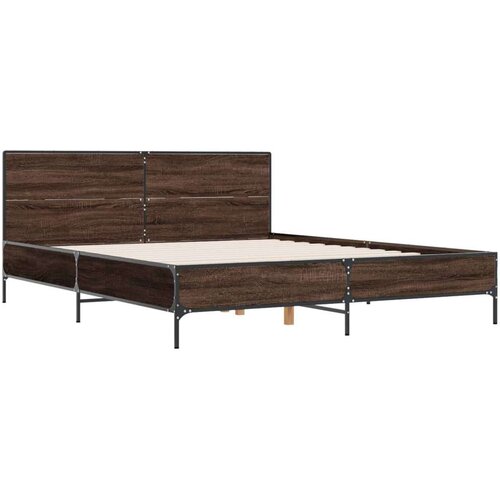  Okvir kreveta boja hrasta 120x200 cm konstruirano drvo i metal Slike