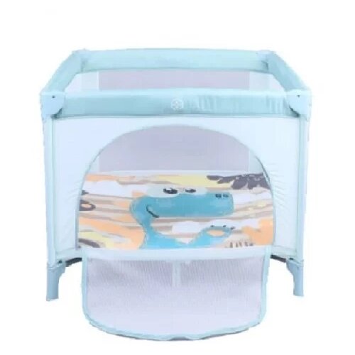 Kikka Boo Prenosiva ogradica za bebe Enjoy Dino KKB50011, 97x97x75cm, Mint Slike