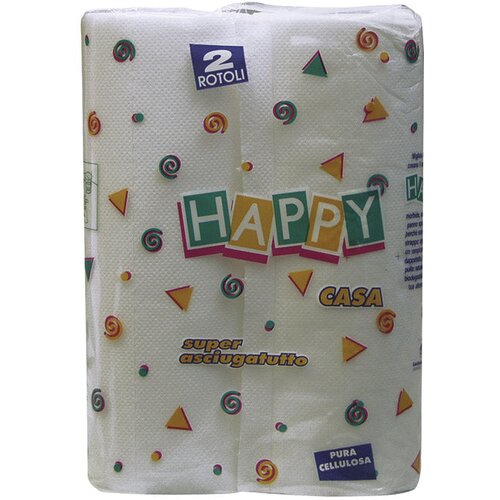  RUČNIK PAPIRNATI JASTUČNI 30CM DVOSLOJNI PK2 HAPPY CARTINDUSTRIA VENETA BIJELI Slike