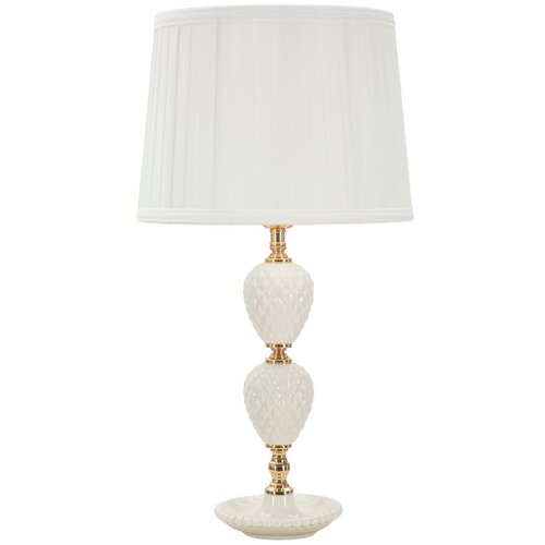 Mauro Ferretti Bijela stolna lampa s tekstilnim sjenilom (visina 57 cm) Torre &amp;ndash; Slike