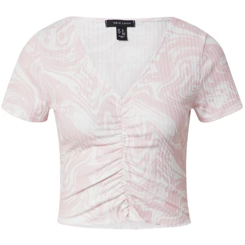 NEW LOOK Majica 'MARBLE' roza / bijela