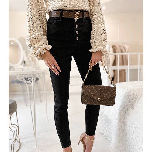 Gemre Pelat high-waisted slim black pants Cijene