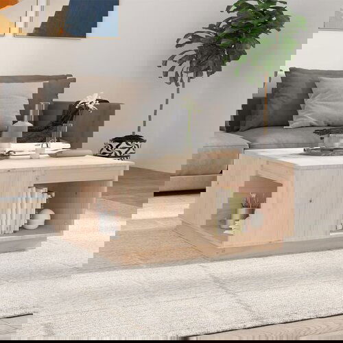 The Living Store Klubska mizica 80x81x36,5 cm trdna borovina - Klubska Mizica, (21573115) Slike