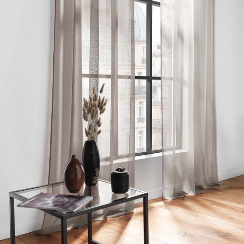 Douceur d int&amp;eacute;rieur Smeđa prozirna zavjesa 140x240 cm Lissea &amp;ndash; Slike