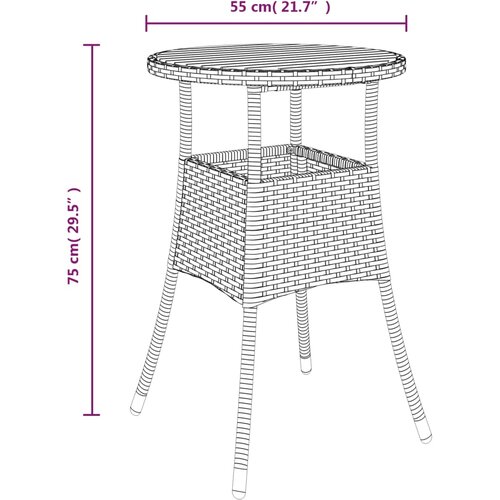  5-dijelni vrtni bistro set od poliratana s jastucima sivi Siva Slike