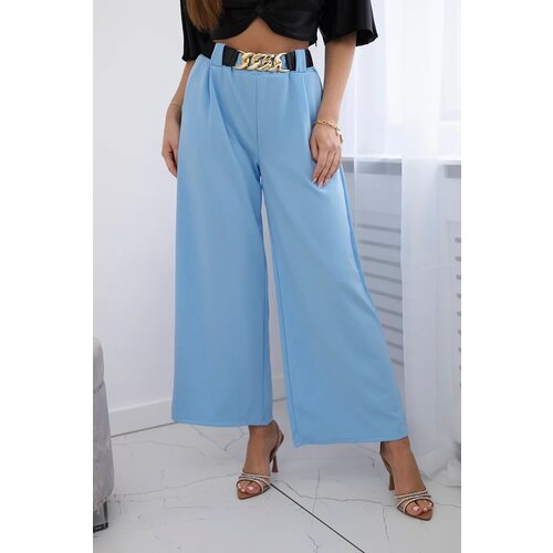 Kesi Wide-leg viscose trousers in blue Cijene