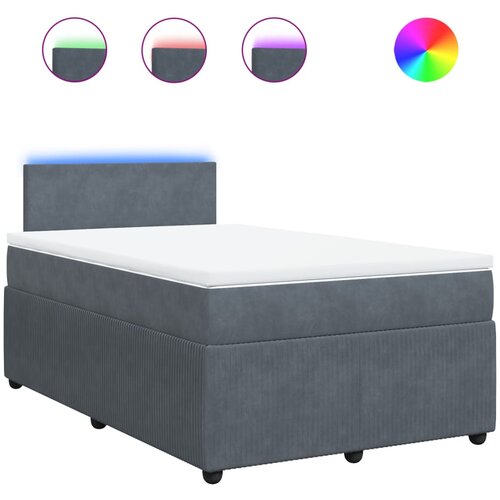 vidaXL Box spring postelja z vzmetnico temno siv 120x190 cm žamet, (21306595) Cene