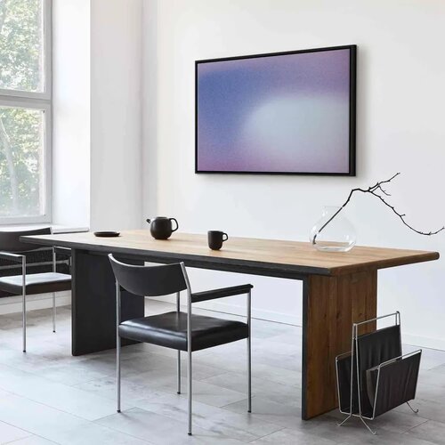  Slika - Heather Mist - Delicate Gradient Comprising Various Shades of Violet 90x60 U crnom drvenom okviru Slike
