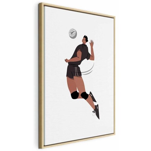  Slika - Volleyball Player on a White Background - Illustration 80x120 U prirodnom drvenom okviru Cene