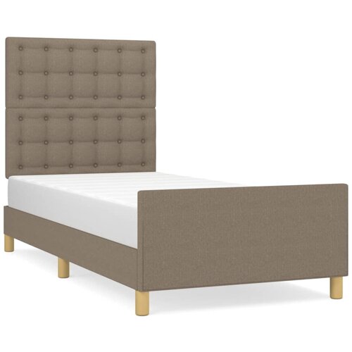 vidaXL Posteljni okvir z vzglavjem taupe 90x190 cm blago, (20903440) Cene