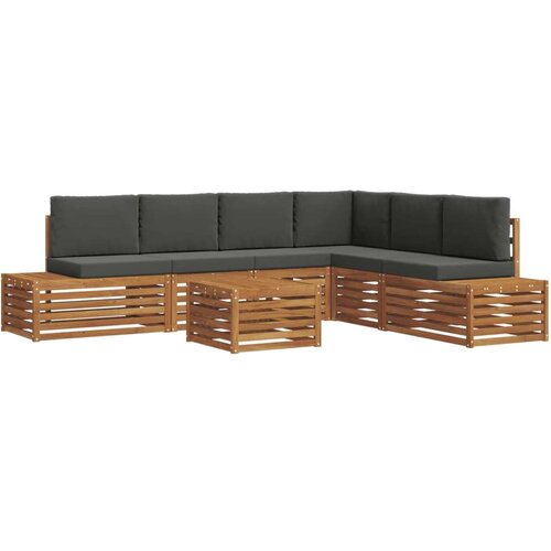  Set vanjskih sofa s jastukom 7 Komad Prirodna i antracit Slike