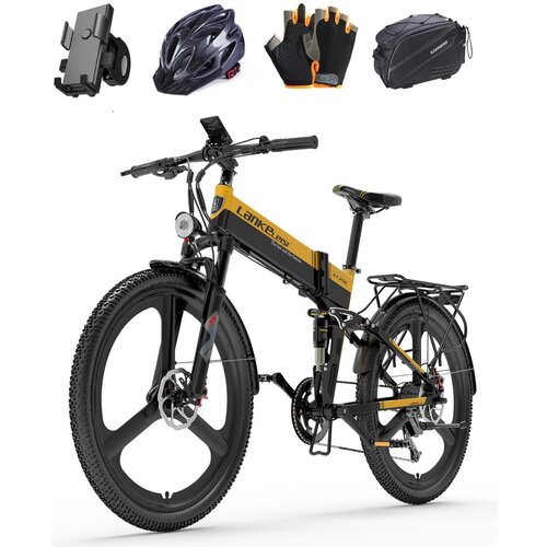BENFUTO XT750 sport električno kolo, zložljivo kolo, 48V 12,8Ah baterija, kenda 26 * 2,35 gume, polno vzmetenje, barvni zaslon(rumena), (21205856) Cene