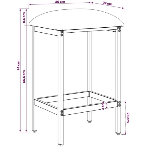  Barska stolica Svjetlosiva 40 x 32 x 74 cm Konstruirano drvo - Svjetlosiva 1 40 x 32 x 74 cm Slike