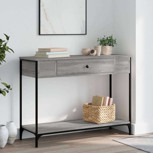  Konzolni stol siva boja hrasta 100x34 5x75 cm konstruirano drvo Slike