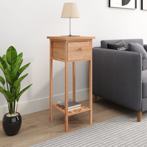 VidaXL Bočni stolić s ladicom 25 x 25 x 60 cm od masivnog drva oraha Slike