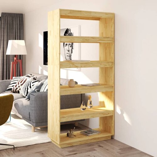 The Living Store Knjižna omara/pregrada 80x35x167 cm trdna borovina - Knjižna Omara, (21431644) Slike