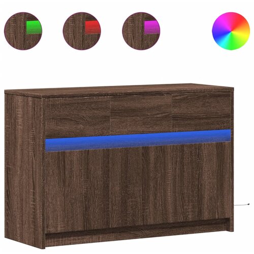 Maison Chic TV omarica - TV stojalo - Televizijska omarica LED rjavi hrast 91x34x61 cm inženirski les, (21700632) Slike