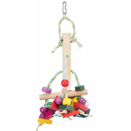 Trixie igračka za papagaje od drveta, kože i kanapa 31cm Slike