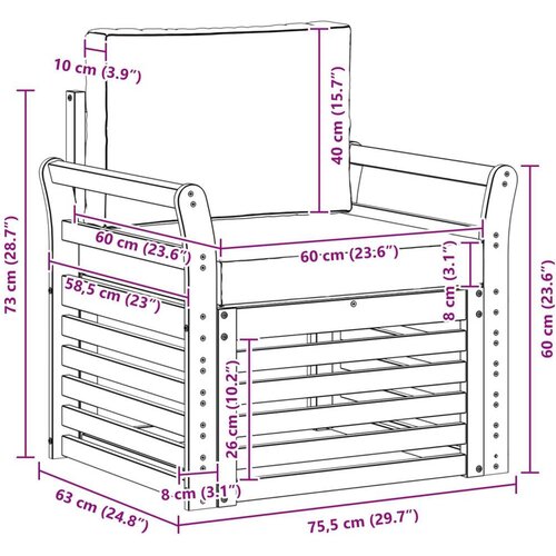  Set vanjskih sofa s jastukom Prirodna 75 5 x 63 x 73 cm - Prirodno i antracit Zakrivljeni Slike