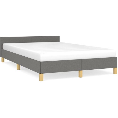 VidaXL Posteljni okvir z vzglavjem temno siv 120x190 cm tkanina Slike