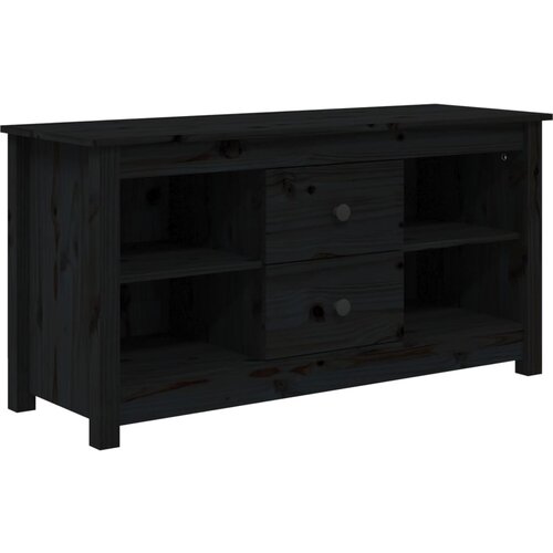 Maison Chic TV omarica - TV enota - Televizijska omarica črna 103x36,5x52 cm trdna borovina, (21699998) Slike