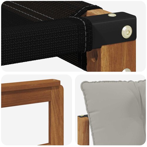  Set vanjskih sofa Čvrsto drvo akacije i Textilene Prirodna Smeđa 91 x 83 x 73 cm Slike