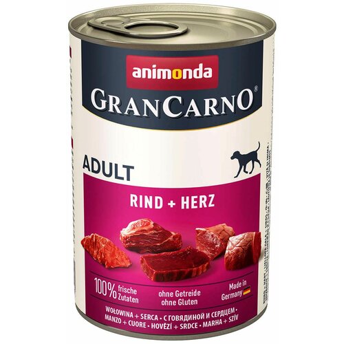 animonda GranCarno Adult govedina i srca, mokra hrana za odrasle pse 400g Slike