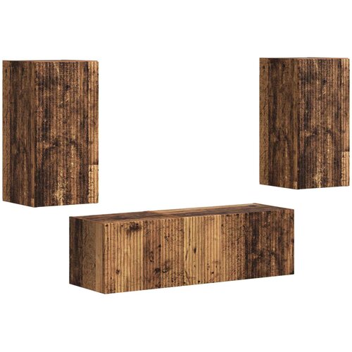  Set zidnog ormarića za TV 4 pcs Staro drvo Konstruirano drvo Slike