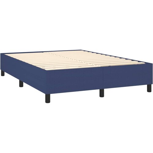  Krevet s oprugama i madracem plavi 140x200 cm od tkanine Slike