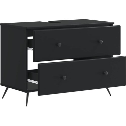  Kupaonski ormarić za sudoper BREDA Crna 82 x 41 x 59 cm Slike