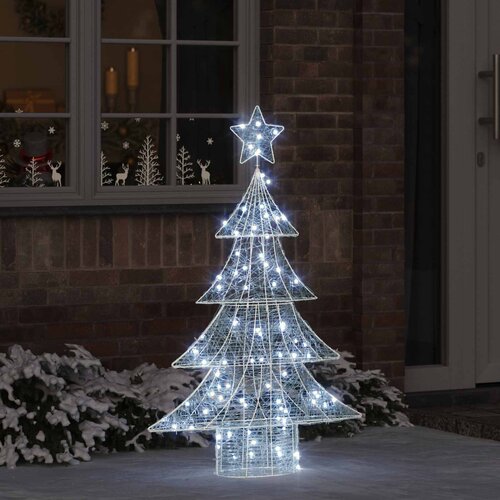  Božićno drvce s 100 LED svjetlima Hladna bijela 120 cm Akril Cene