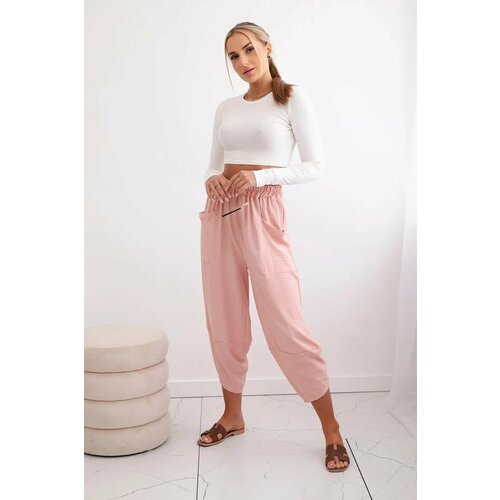 Kesi Wide-leg trousers with pockets - dark powder pink Slike