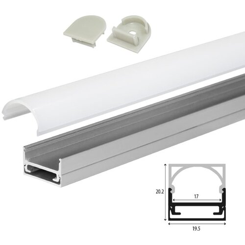  Set A aluminijumski profil za LED trake 1m 20.2x19.5 mm Slike