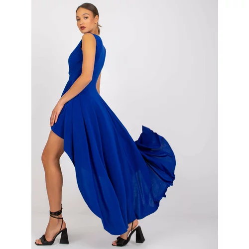 Fashion Hunters Dark blue sleeveless evening dress Celina