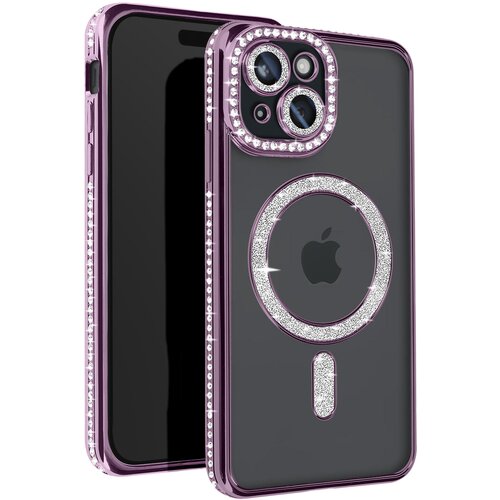 AVIZAR diamond case za iphone 15 zaščita magsafe contour strass, vijolična, (5000010802) Cene