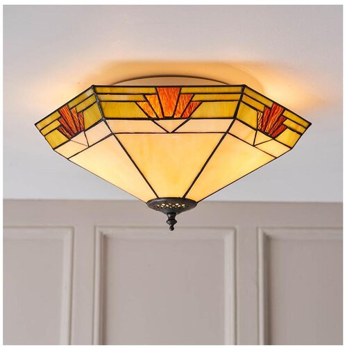 Endon 64284 - Plafonska svetiljka Tiffany NEVADA 2xE27/60W/230V prečnik 40 cm Slike
