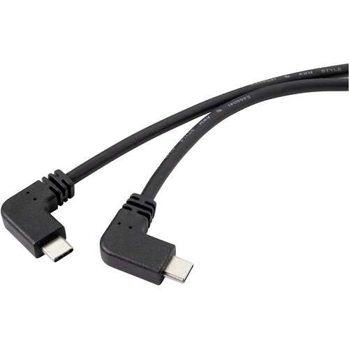 Renkforce USB kabel USB 3.2 gen. 2 (USB 3.1 gen. 2) USB-C&reg; vtič\, USB-C&reg; vtič 1.20 m črna 90&deg; kotni levo RF-4633064, (20416135) Cene