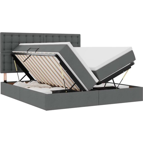  Krevet s od storage Tamno siva 180 x 200 cm Lažna koža Slike