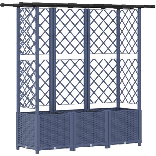 vidaXL Povišeni krevet s mrežom i krovom Siva 162 5 x 40 x 136 cm PP - Siva 162 5 x 40 x 138 cm s ravnim krovom (2 bočna mreža) Cene
