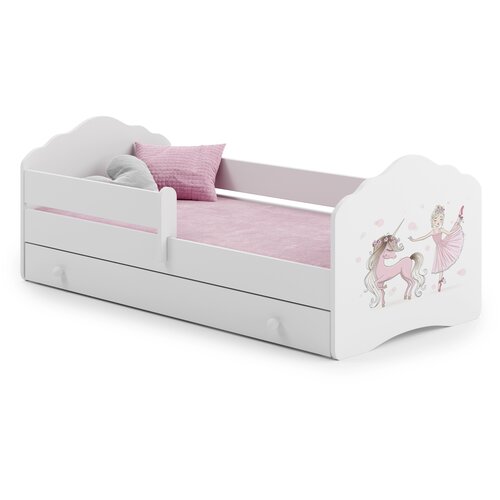 Kobi Furniture Fala - enojna postelja 160x80 bela, komplet predala, ograje in vzmetnice, (20626013) Cene