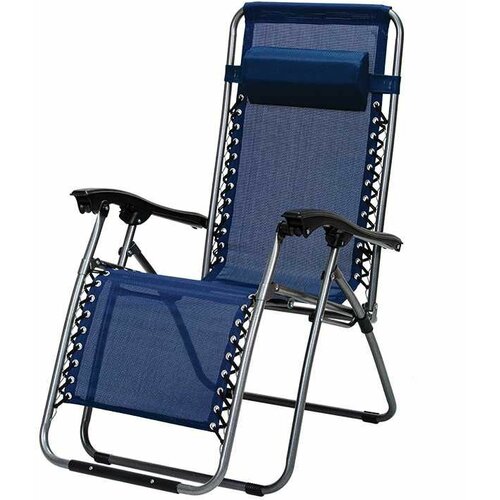 Green Bay podesiva baštenska metalna stolica sa jastukom messina - plava Slike