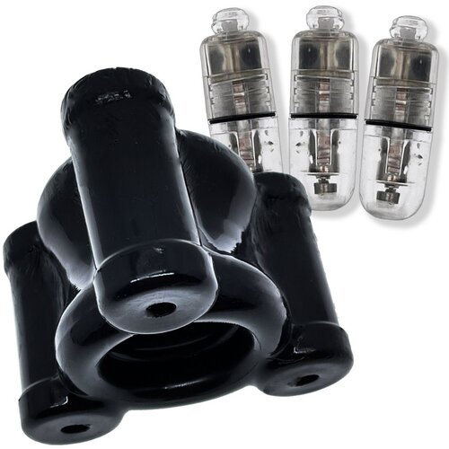Oxballs Buzz Squeeze Ballsack Intense Triple 360 Vibe-Black Cene