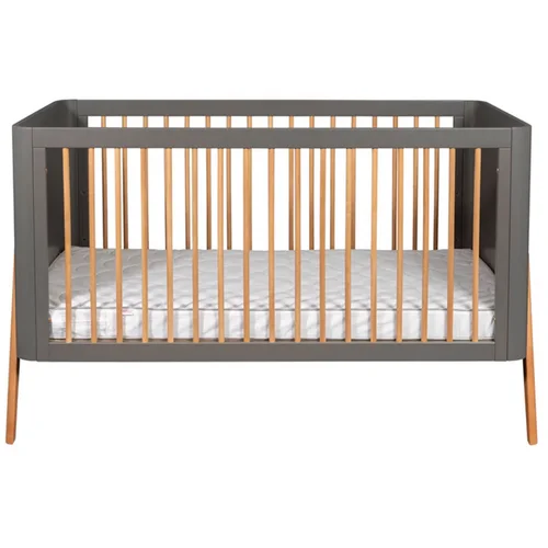 Troll nursery® otroška posteljica 2v1 torsten™ 70x140 seal grey/teak