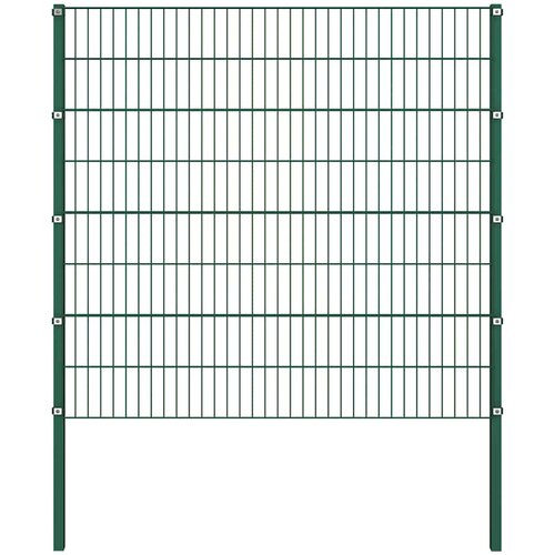 vidaXL Panel za ogradu sa stupovima željezni 1,7 m zeleni Cene