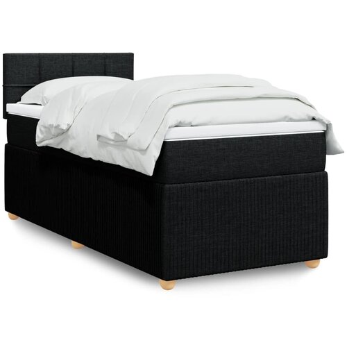 vidaXL Box spring postelja z vzmetnico črna 90x200 cm blago Cene